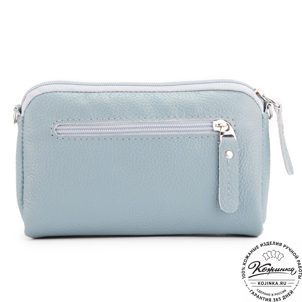 Кожаный клатч "Марта" (голубой)